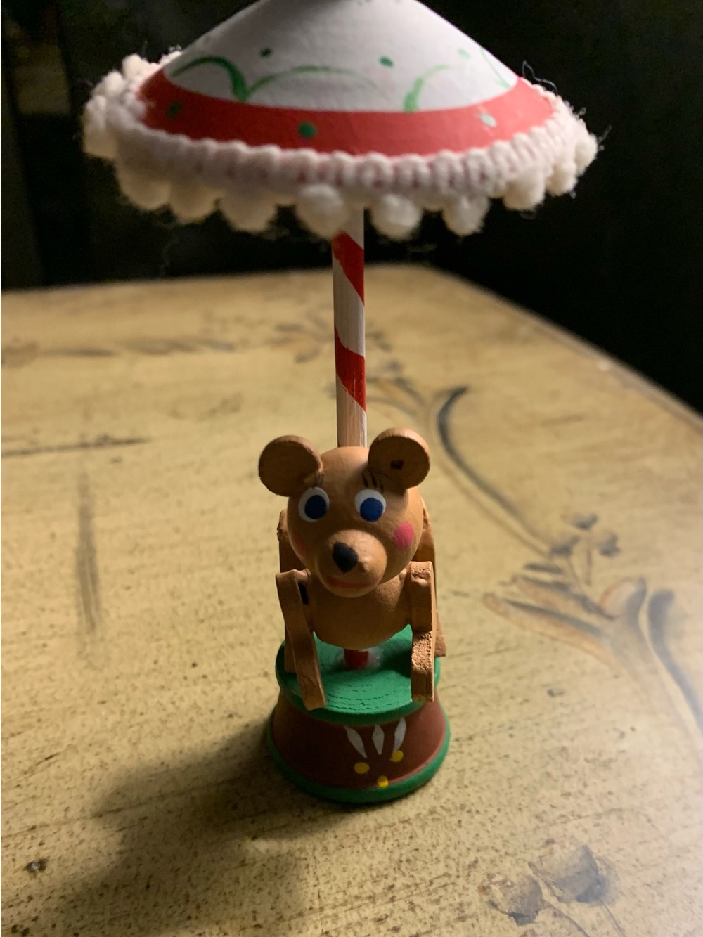 Vintage Push Puppet Christmas Ornament